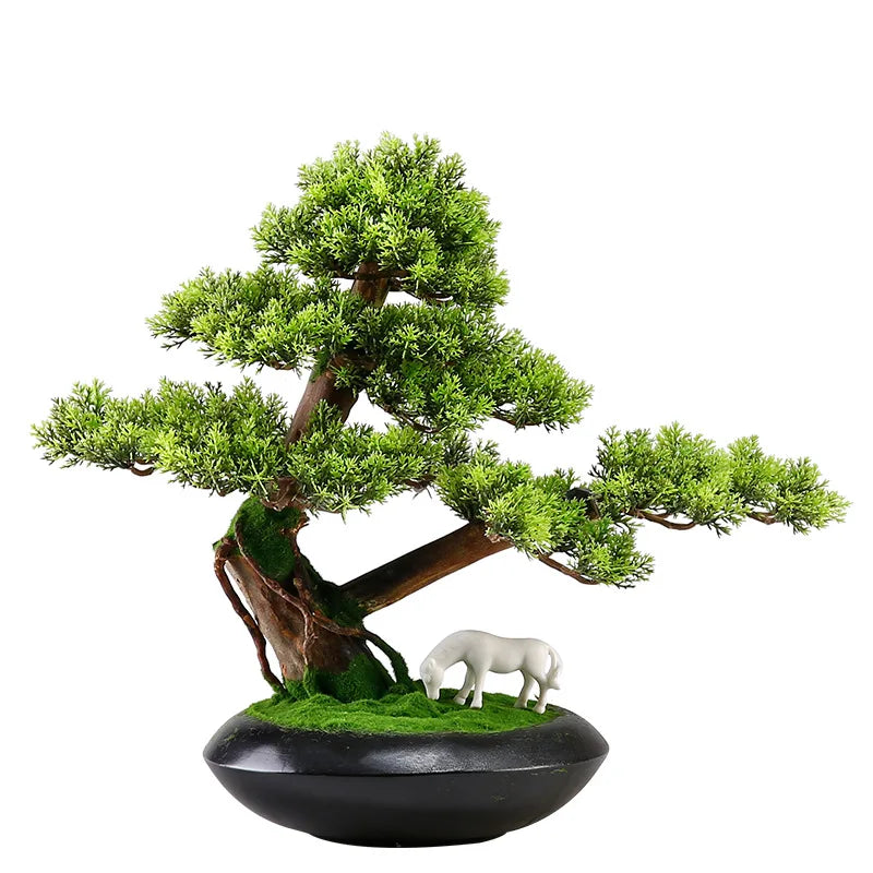 Simulation Welcome Pine Bonsai Plants Small Tree Flower Pots Fake Plants Bedroom Table Decoration Flower Pots Garden Decoration