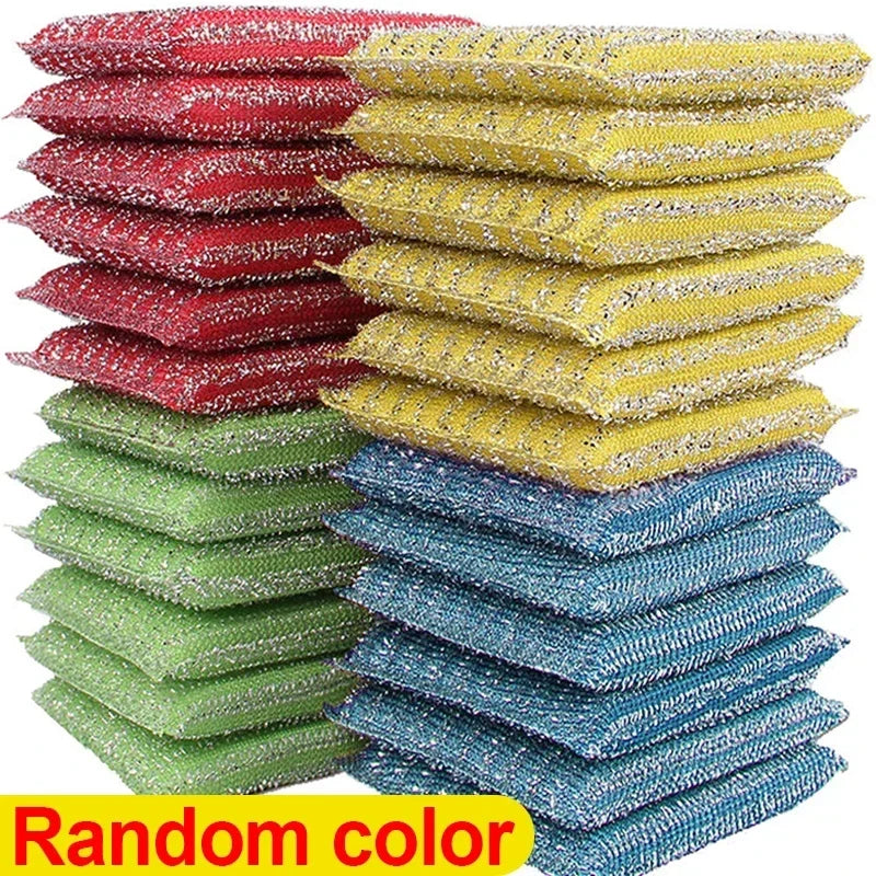 Sponge Rags Steel Wire Non-oil Brush Rag Reusable Double Sided Cleaning Cloth Dishrag Dishcloth Kitchen Cloths Towels Products