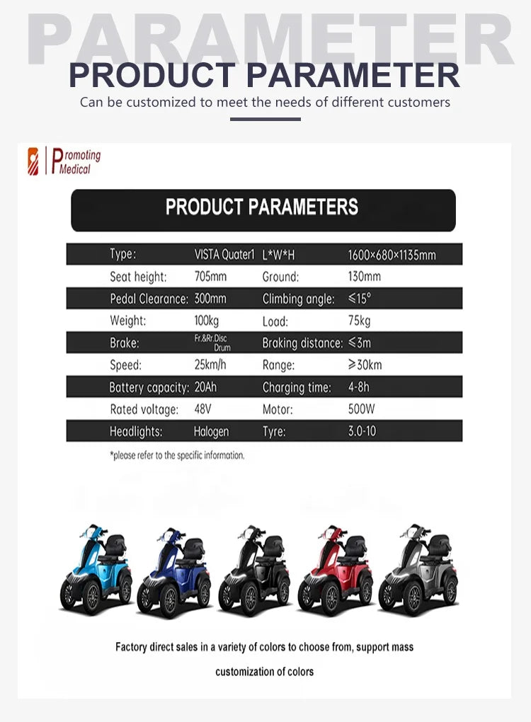 Heavy duty folding walkers four wheel electric mobility fast scooter electric 4 wheel price for elderly and disabled