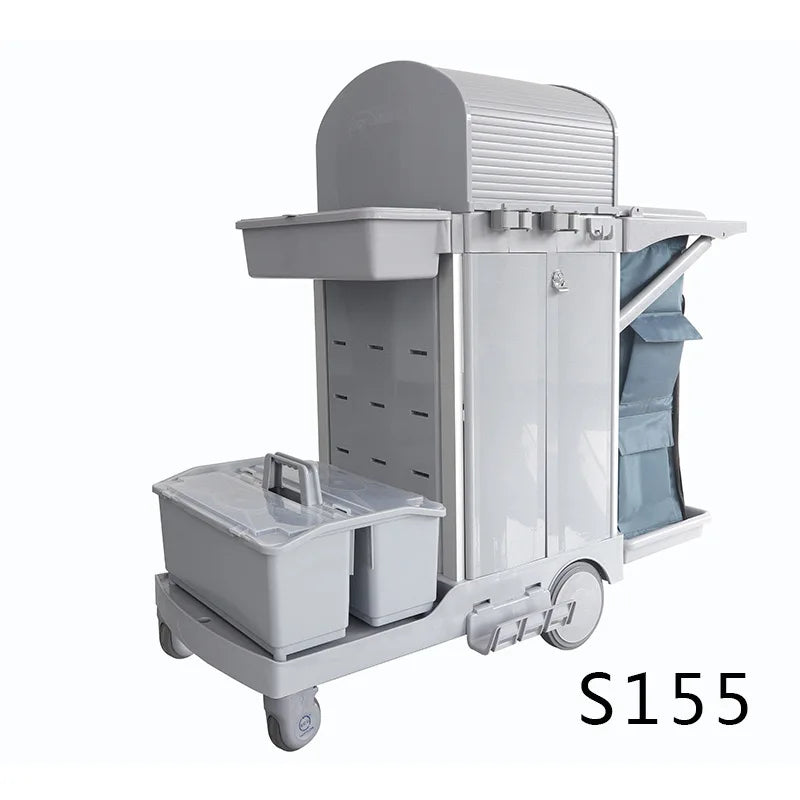 Wholesale Restaurant Service Multifunction Hotel Plastic Housekeeping Serving Folding Cleaning Trolley Janitorial Cart