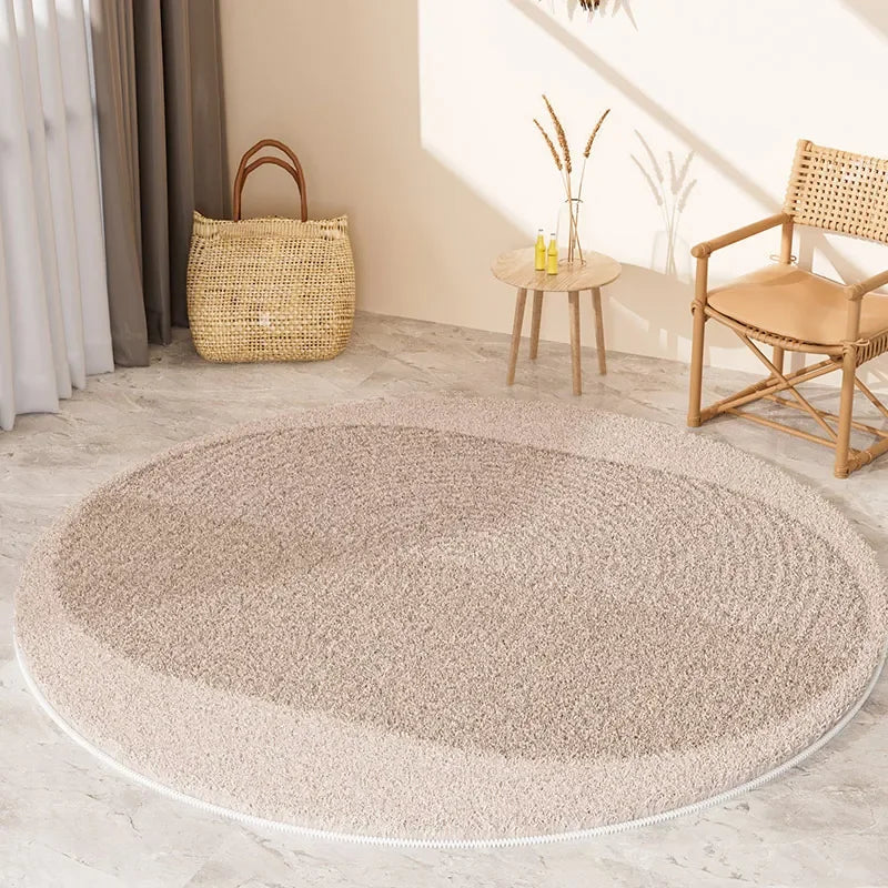 Wabi Sabi Style Round Large Area Carpet Living Room Bedroom Thickened Bedside Carpets Sofa Coffee Table Simple Log Non Slip Rug