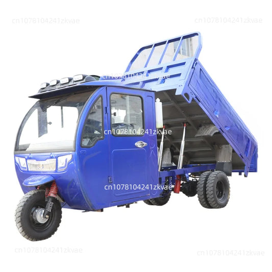 Service Semi Closed Electric Fuel Tricycle cargo Three-Wheeler With Shed gas oil three-wheeled motorcycle