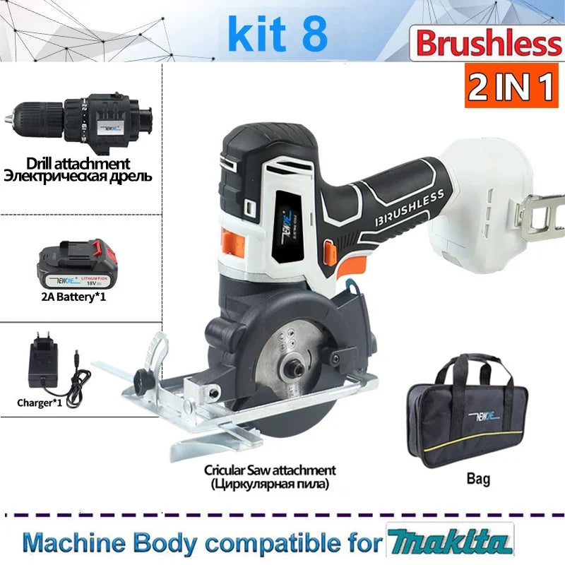 12-in-1 combo kit Cordless Brushless Recip Saw Jig saw Circular Saw Chainsaw Oscillating Tool Screw Driver For makita Battery