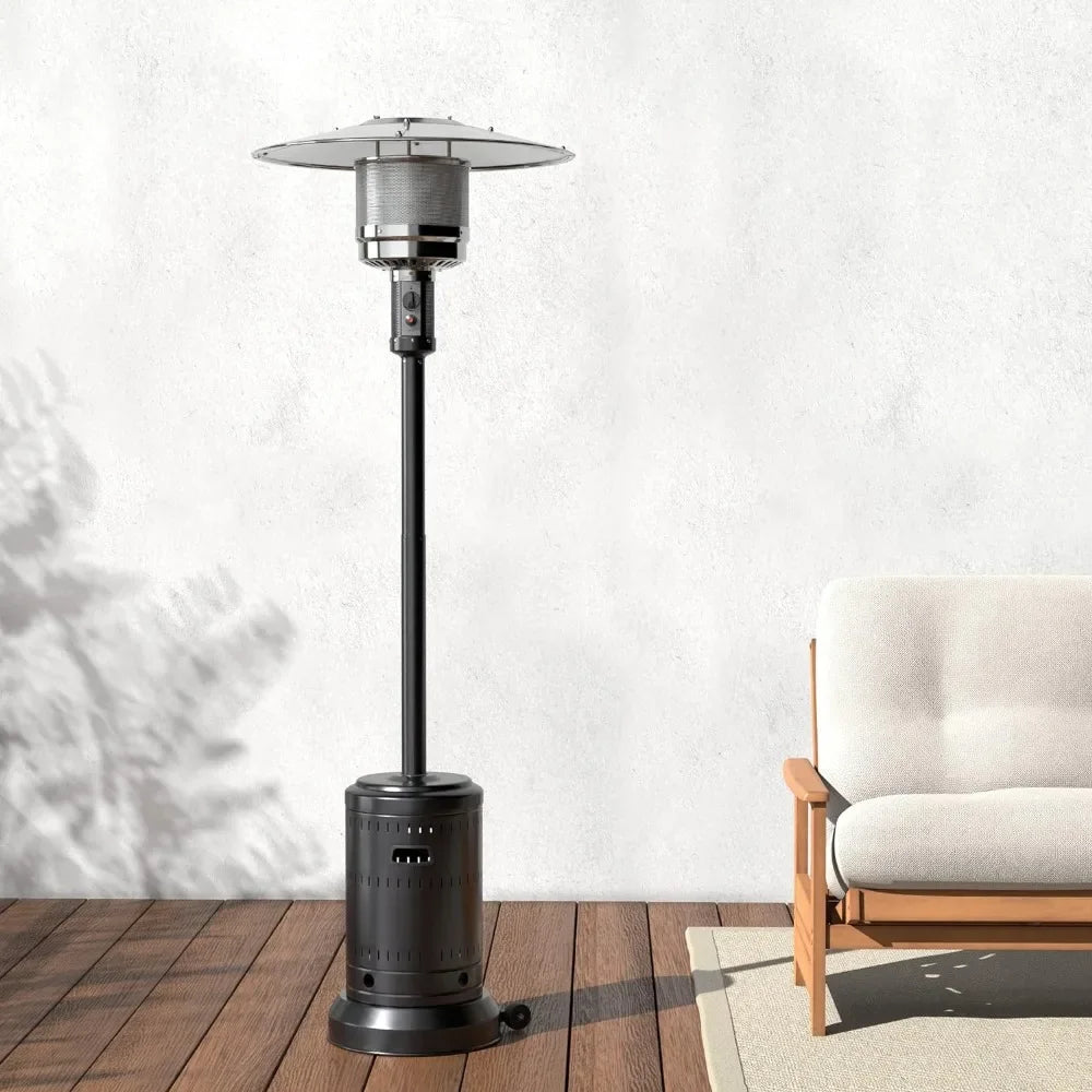 Outdoor Heater, 46,000 BTU Outdoor Propane Patio Heater with Wheels, Commercial & Residential, Slate Gray Patio Heater