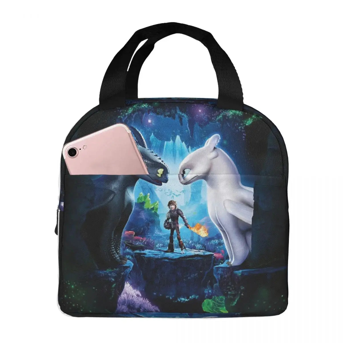 How To Train Your Dragon Lunch Bags Insulated Bento Box Lunch Tote Picnic Bags Cooler Thermal Bag for Woman Student Work