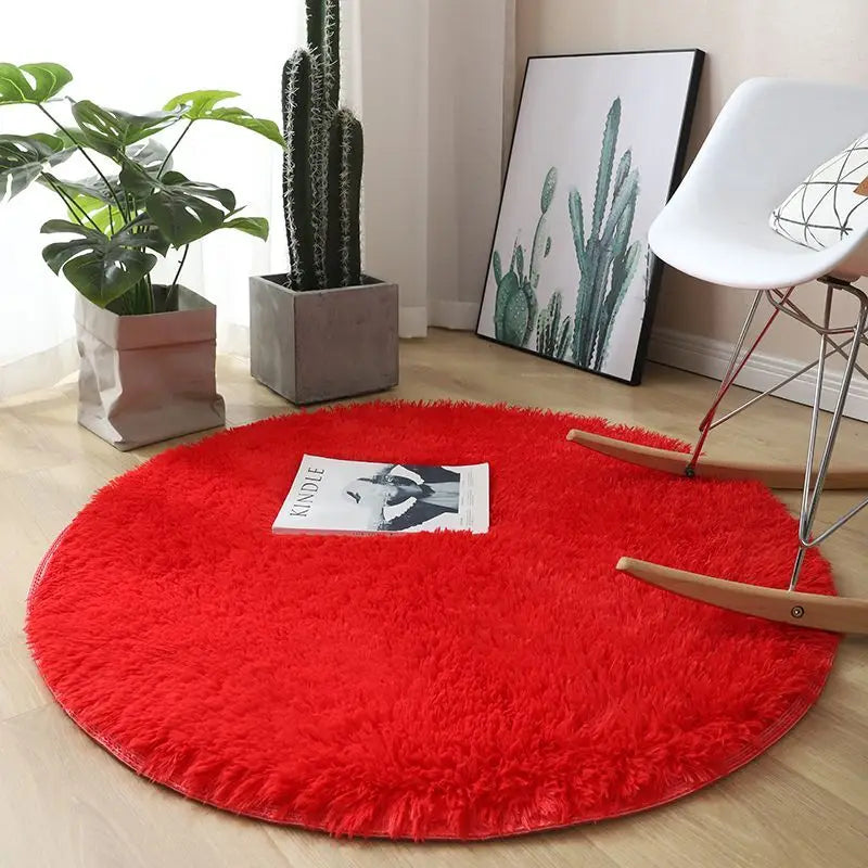 Living Room Rugs Aesthetic Bedroom Round Carpet Decoration Furry Comfort Carpet  Home Decor Pink Foot Mat Area Rug 2023 New