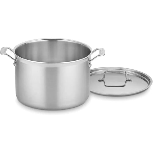 Stainless Steel Pot Stockpot W/Cover Cast Iron Cookware Stainless 12-Quart Skillet Kitchen