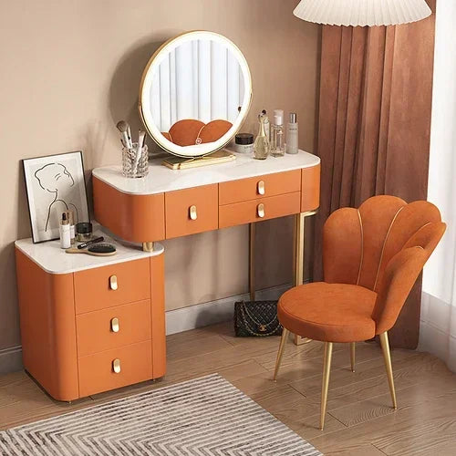 Storage Luxury Dressing Table White Makeup Mirror Chair Dressing Table European Luxury Penteadeira De Maquiagem Furniture Makeup