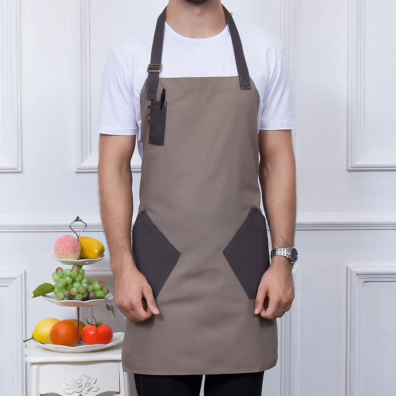 Professional Business Server Apron for Kitchen Cleaning Cooking Protective Cover Clothes Women and Men Hospitality Uniform Logo