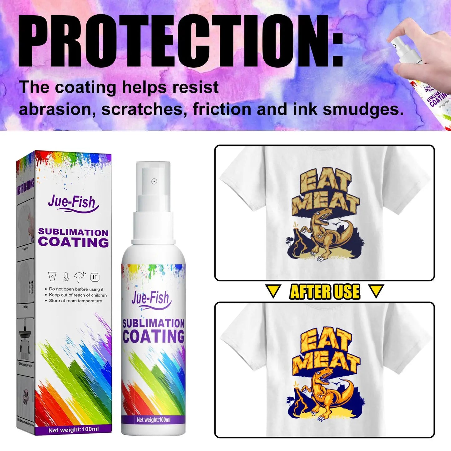 100ml Quick Dry Sublimation Coating Fixed Spray Sublimation Products For Cotton Fabric T-Shirt Carton Canvas Polyester U4C8