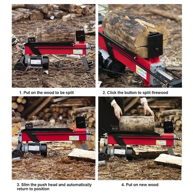 Electric Wood Splitting Machine 6T Electric Firewood Cutting Machine Electric Log Splitter for Wood Logging Chopping Wartifact