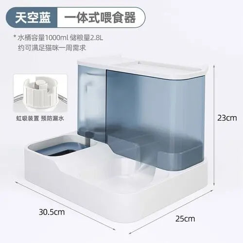 Automatic Feeder Cat Water Dispenser Integrated Flowing Water Unplugged Cat Bowl Dog Bowl Feeding Machine Pet Supplies