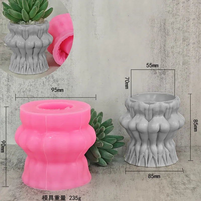 Large Silicone Planter Molds Garden Plants Pot Concrete Molds Rectangle Cement Flowerpot Succulent Pots Clay Molds Home Crafts