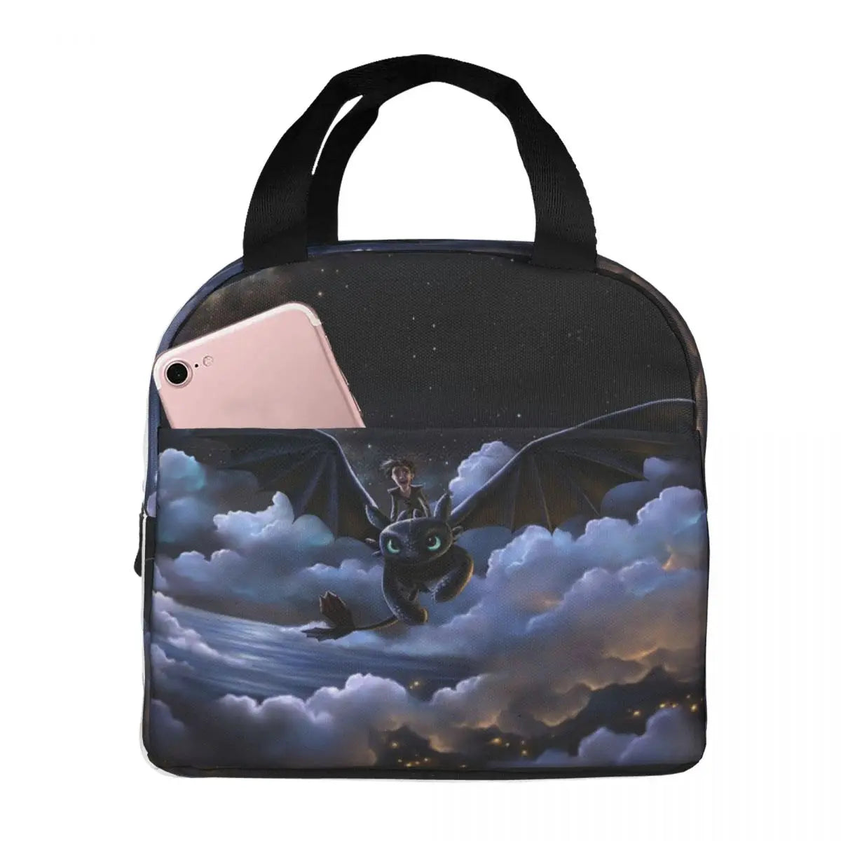 How To Train Your Dragon Lunch Bags Insulated Bento Box Lunch Tote Picnic Bags Cooler Thermal Bag for Woman Student Work