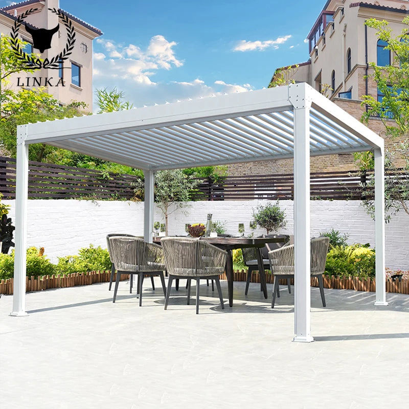 Aluminum Pergola Outdoor Shutter Sun Shed Awning wind and rain resistance Pergola