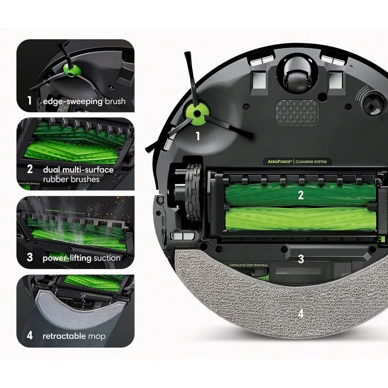 iRobot Roomba Combo j7+ Self-Emptying Robot Vacuum & Mop - Automatically Vacuums and Mops, Fully Retractable Mop pad