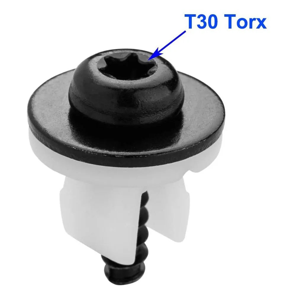 10 Sets T30 Torx Head Screw Under Engine Shield Screw Grommet Set Bumper Cover Retainer For Ford Vehicles Auto Fastener