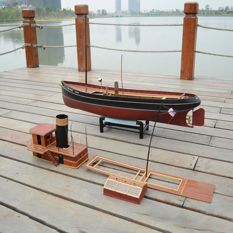 1/50 Steam Power Ship Remote Control Tugboat Model Finished RC Ancient Ship Toy Gift Scale Cruise Ship Simulation Steam Boat