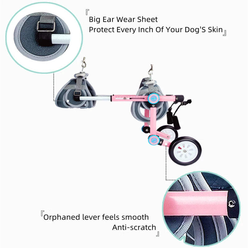 Wheelchair 0-60KG Dog  Adjustable Pet Dog Wheelchair  For Hind Legs Rehabilitation Wheelchair For Back Legs Lightweight