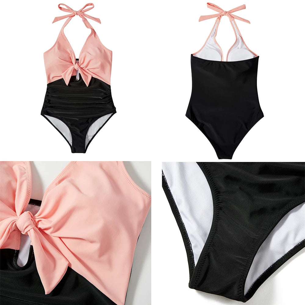 One Piece Swimsuit Women Swimwear Summer Push Up  Bikini Solid Bathing Suits Beachwear Monokini  Plus Size Bath Tankini  2024