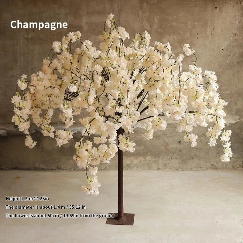 14pcs Artificial Cherry Tree Simulation Plant Fake Simulated Flower Tree Living Room Hotel Wedding Decoration Home Party Furnish