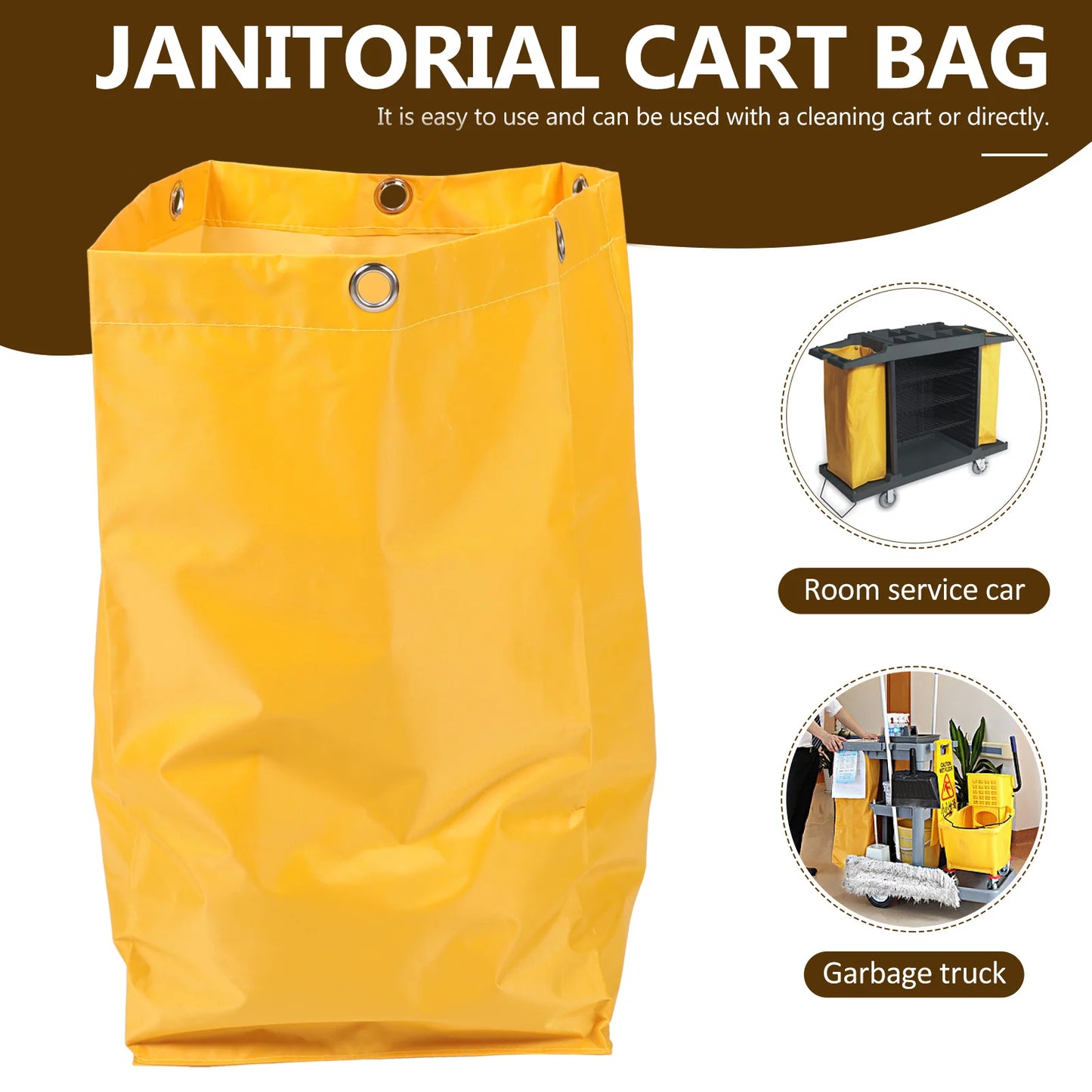 Canvas Bag Car Garbage Janitorial Cleaning Trolley Cart Housekeeping Replacement Conical Work