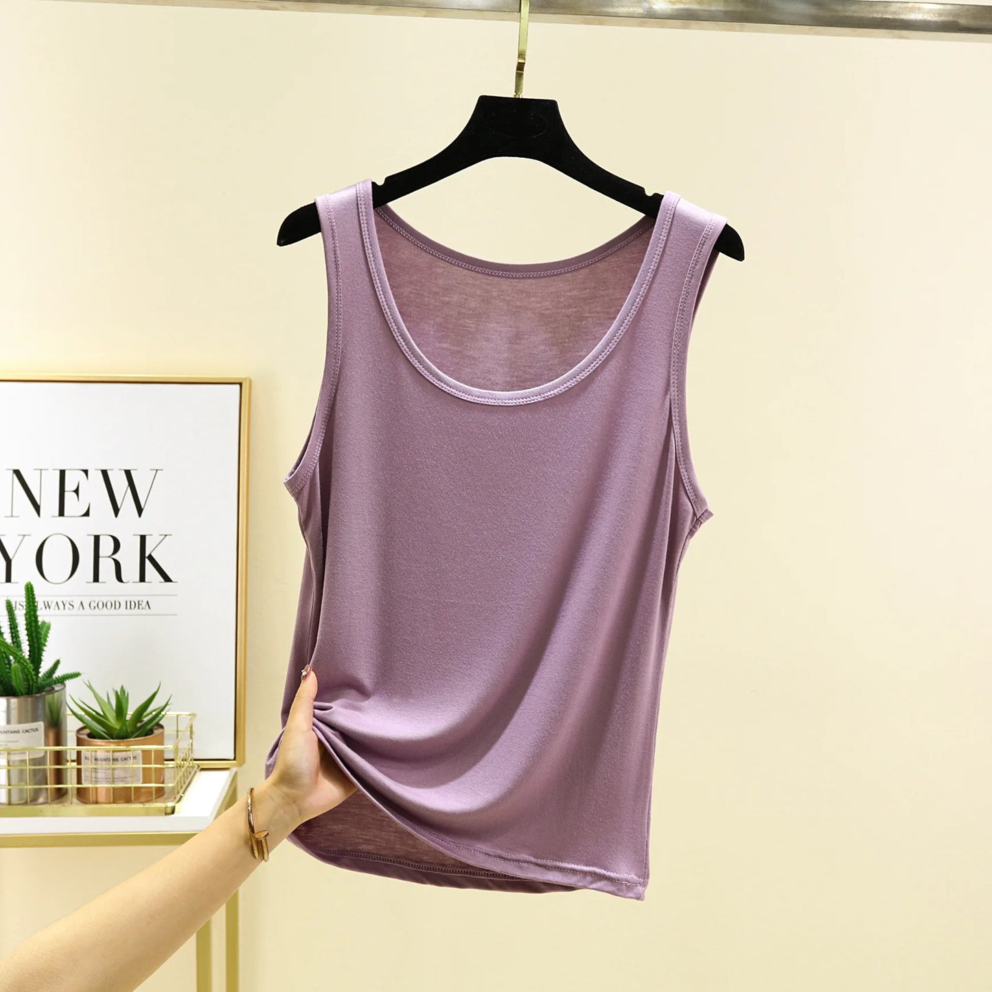 Solid color O-Neck Tank Tops Plus size Summer women's T-shirt Sleeveless basic Camis Tee Top all match