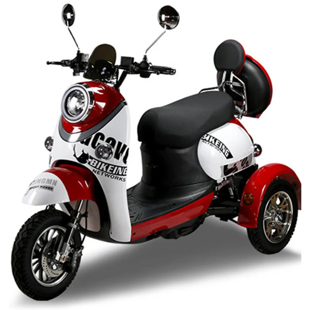 10 Inch 1000w 35 km/h Tricycle 72v 40AH 120km Range Disc Brake Electric Tricycle