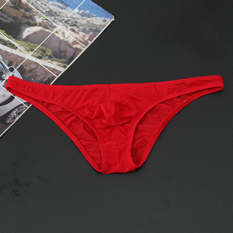 Men's Seamless Breathable Briefs Ultra-thin See-through Low-rise Underwear Sensual Bikini Swimwear Hombre Underpants Knickers