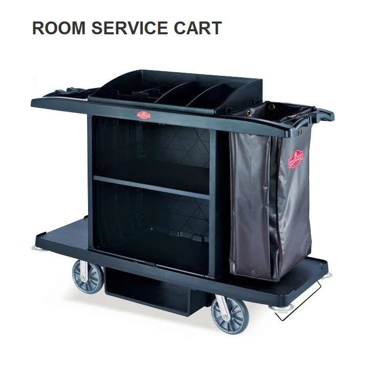 Hot Selling Black Pp Plastic Housekeeping Multiple Service Utility Service Trolley Cart Organizer