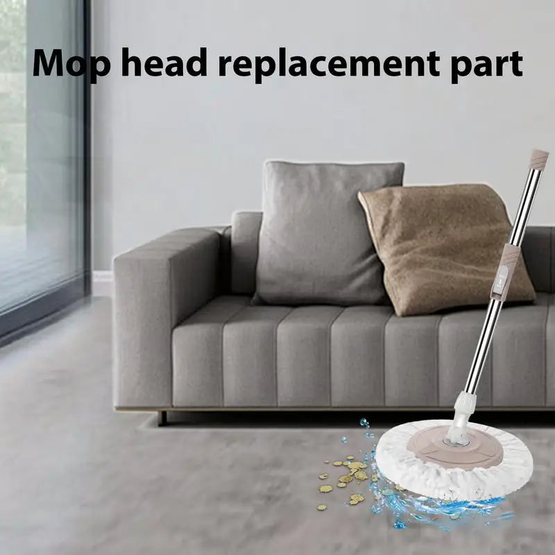 Spinning Mop Head Rotation Soft Fiber Mop Head Round Mop Refill Spin Mop For Kitchen Floor Tile Hardwood Bathroom Floors