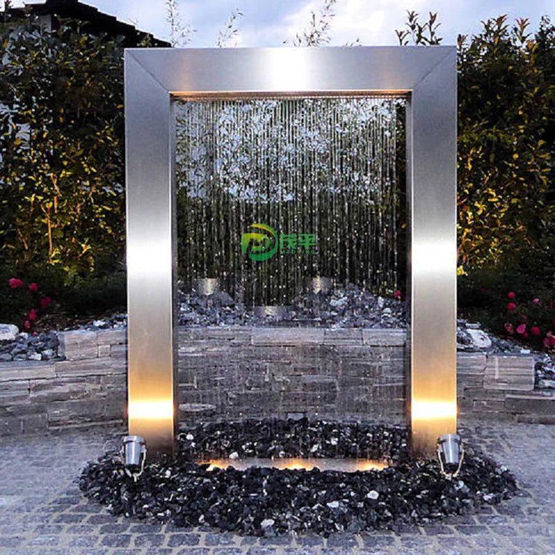 Large Garden Decoration Water Door Waterfall Fountain Water Fountain Stainless Steel Sculpture For Outdoor