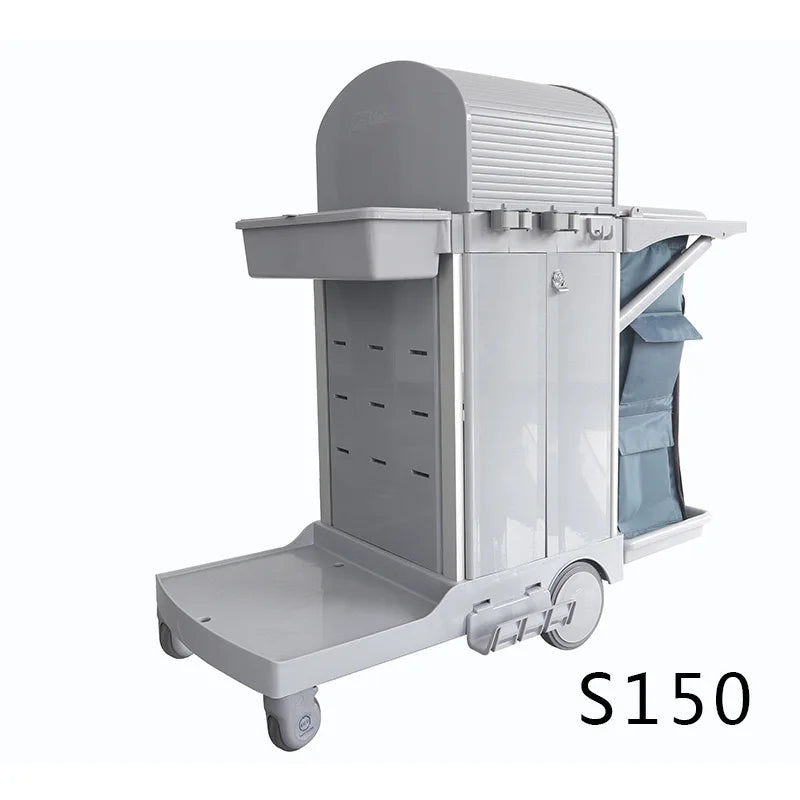 Wholesale Restaurant Service Multifunction Hotel Plastic Housekeeping Serving Folding Cleaning Trolley Janitorial Cart