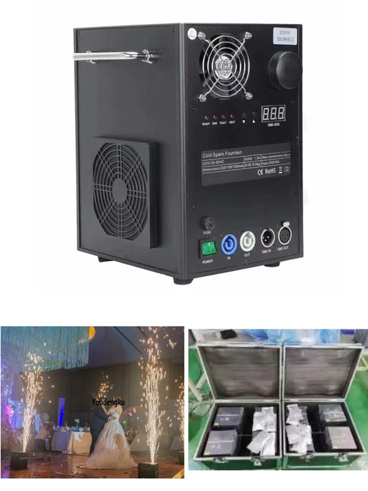 4 pieces with case 1-5m Indoor Wedding Fountain DMX Display Spark waterfall 750w Cold Fireworks machine