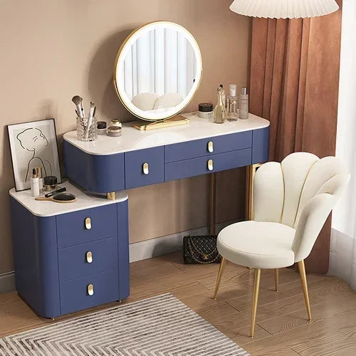 Storage Luxury Dressing Table White Makeup Mirror Chair Dressing Table European Luxury Penteadeira De Maquiagem Furniture Makeup