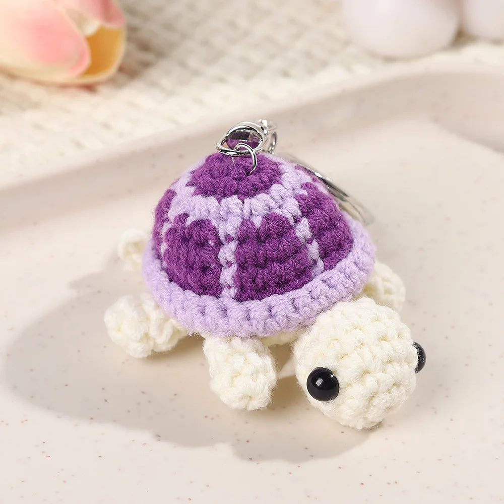 Handmade Knitting Crafts Sea Turtle Keychain Yarn Hook Materials Kit DIY Amigurumi  Wool Crochet Backpack Hanging Birthday Gifts