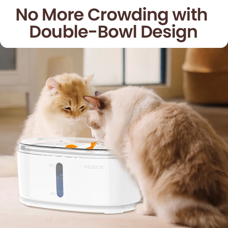 Automatic Cat Water Fountain Dual Bowls Pets Water Dispenser Wireless Drinker for Dogs Multiple Pets Drinking Accessories