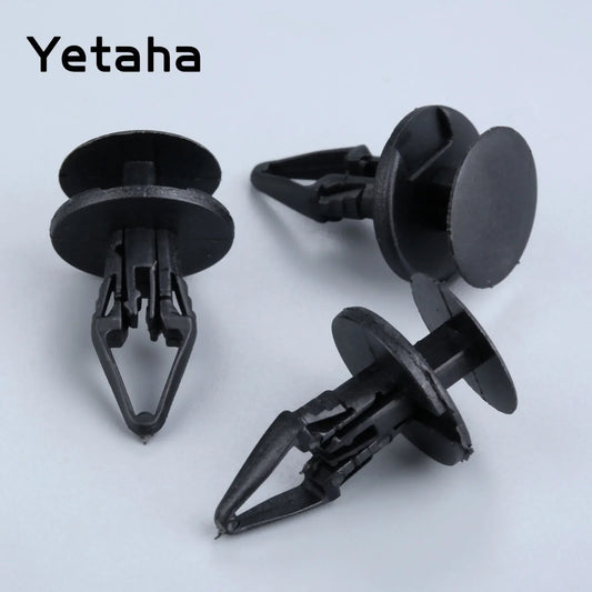 Yetaha 50pcs Universal Car Fender Fastener Push Type Rivet Fixed Clamp Plastic Retaining Clips For Ford Buick Chevrolet