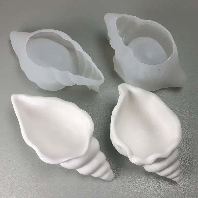 Conch Tray Silicone Mold DIY Handmade Candle Cup Concrete Gypsum Mold Conch Flower Pot Resin Mold Home Decoration