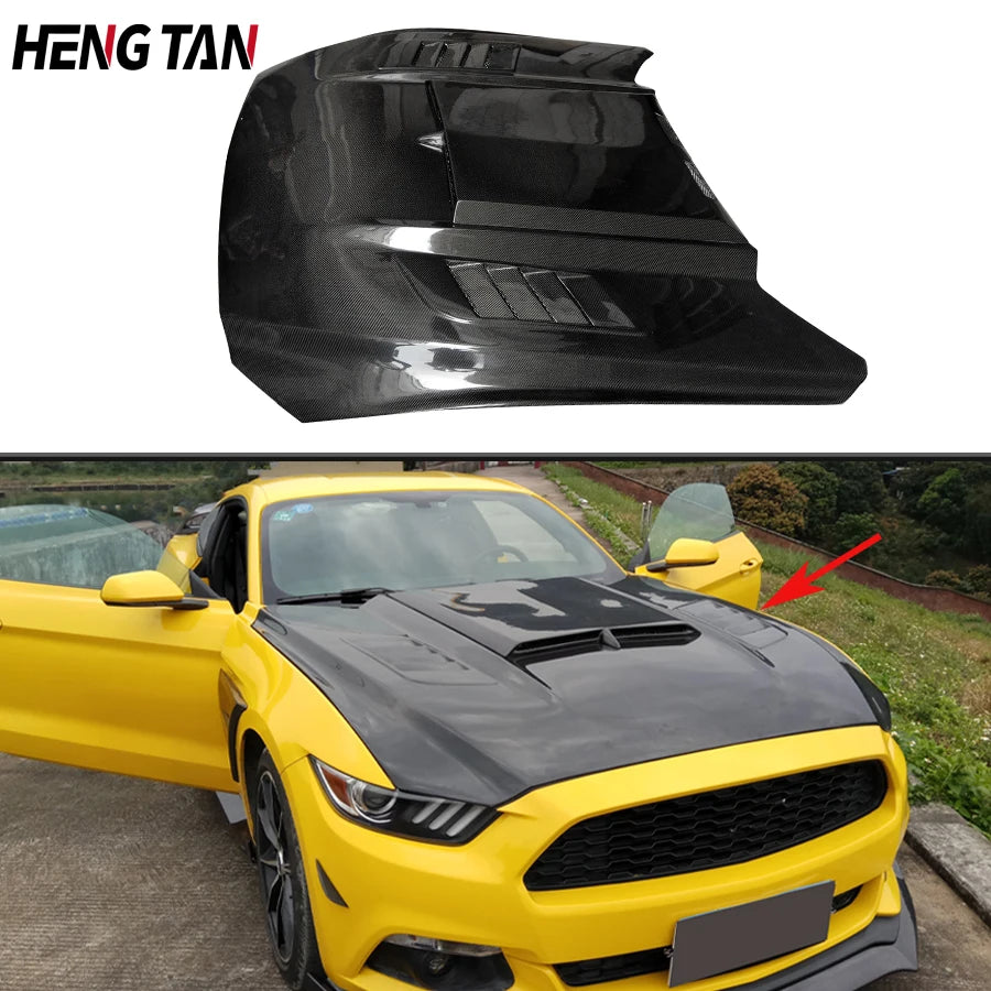 For Ford Mustang 2015-2017 High Quality Carbon Fiber Car Cover Engine Cover Hood Parts Body kit