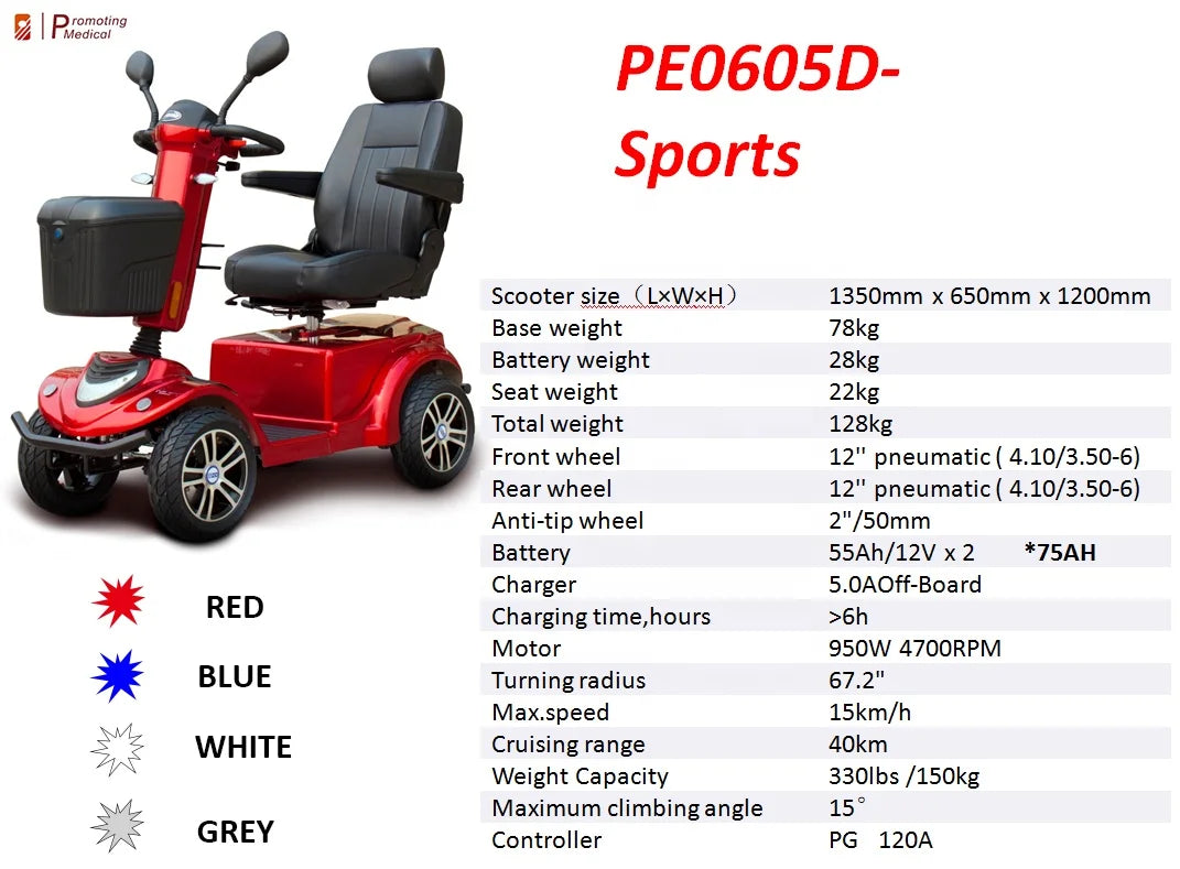 elderly mobility handicap electric scooters 4 wheel for the disabled heavy duty