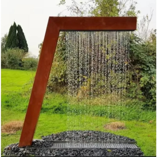 Steel Curtain of Rain Garden Waterfall Fountain