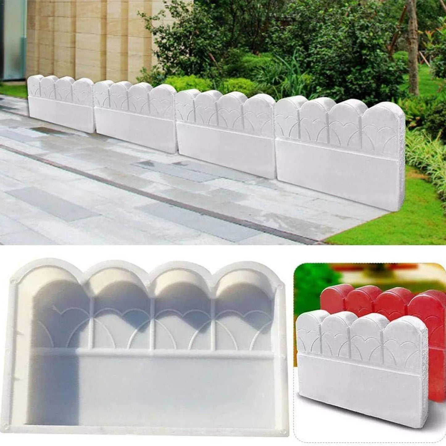 Garden Concrete Molds Easy Operation Stone Fence Concrete Mould Suit For Outdoor Diy Fish Pond Paving Supplies Fence Tools