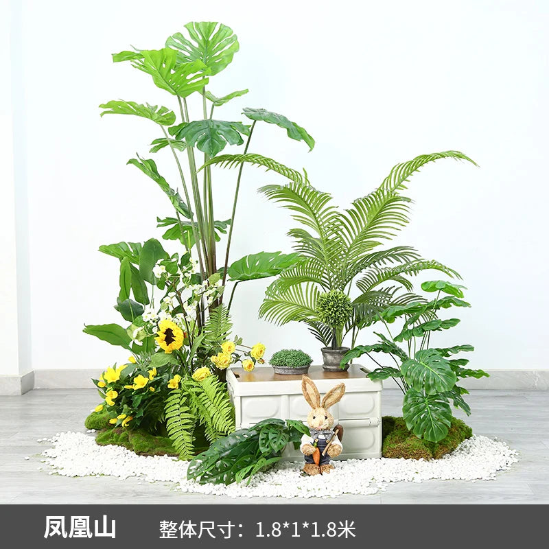 Simulation of green plant landscaping camping combined balcony landscape indoor fake green plant window decoration stair corner