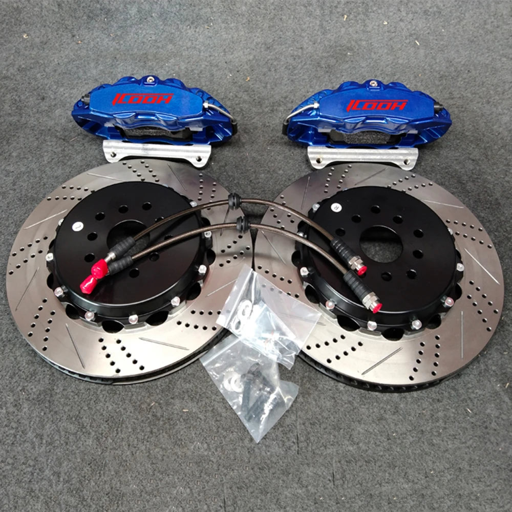 ICOOH Aluminum Alloy 4/6 Pot Front/Rear Brake Caliper Kits with Brake Disc Rotor Auto Parts for Ford Focus