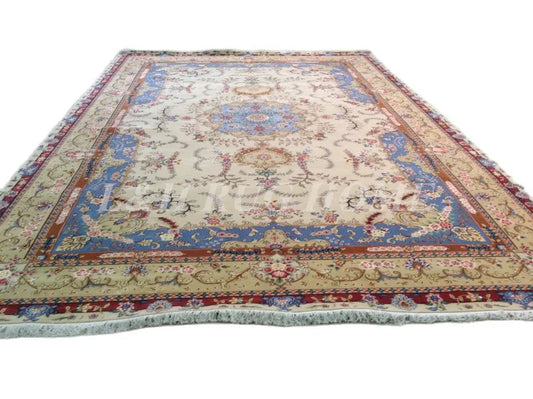 9'X12' 160 Line Hand-knotted Wool and Silk Oriental Persian Rug handmade persian carpet