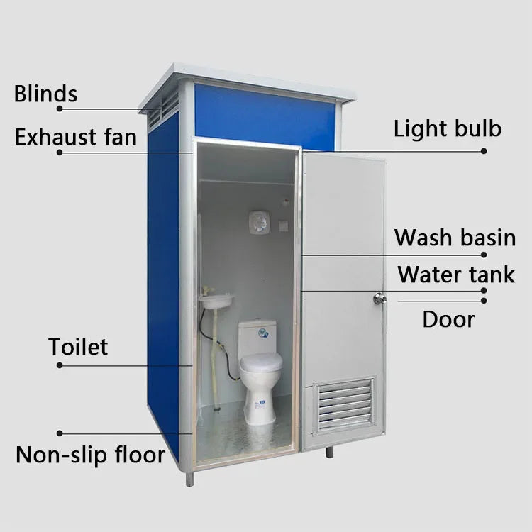 1WinFairPortable Outdoor Prefab Bathroom Unit Composting Mobile Shower And Toilet Cabin Portable Movable Toilet