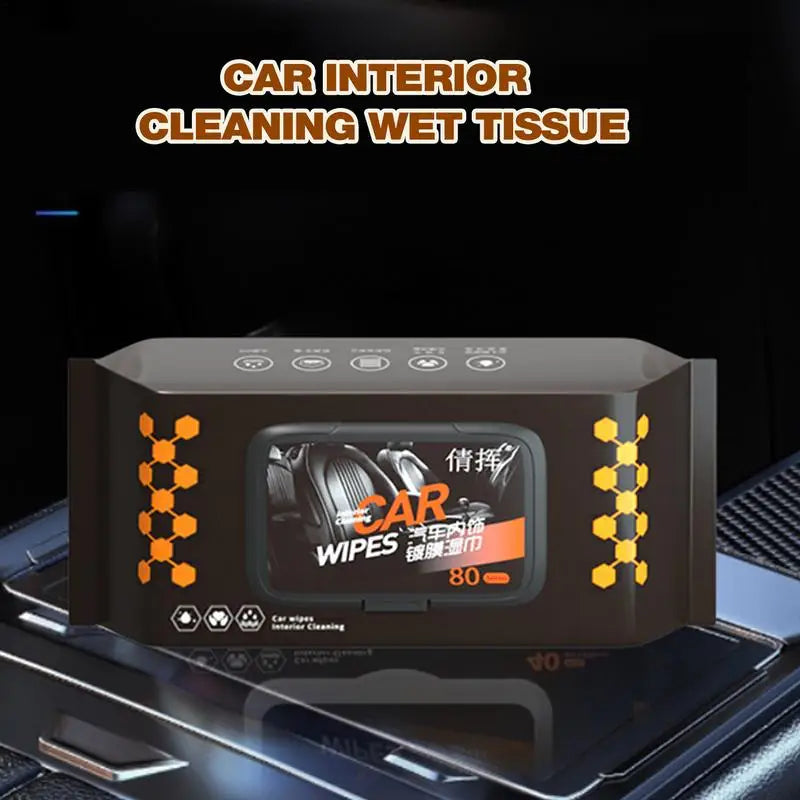 Car Interior Cleaning Wipes 80pcs Interior Cleaner Wet Wipes for Car Multipurpose Cleaning Supplies for Auto Wash Home Fabrics