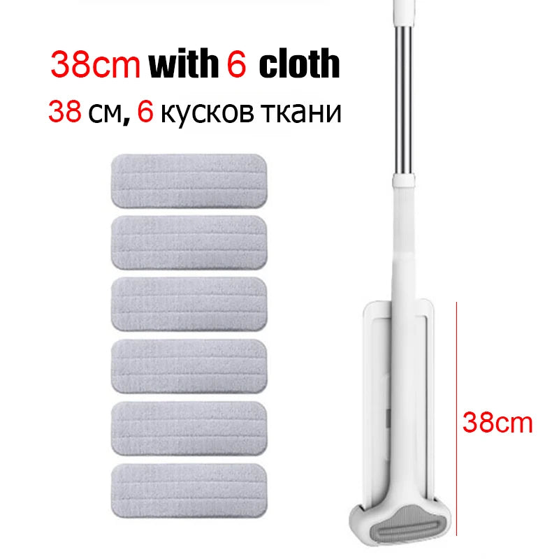 Squeeze Flat Mop Wet Dry Replacement Magic Self-squeezer Mop Magic Mop No Hand Wash Household Cleaning Tools Home