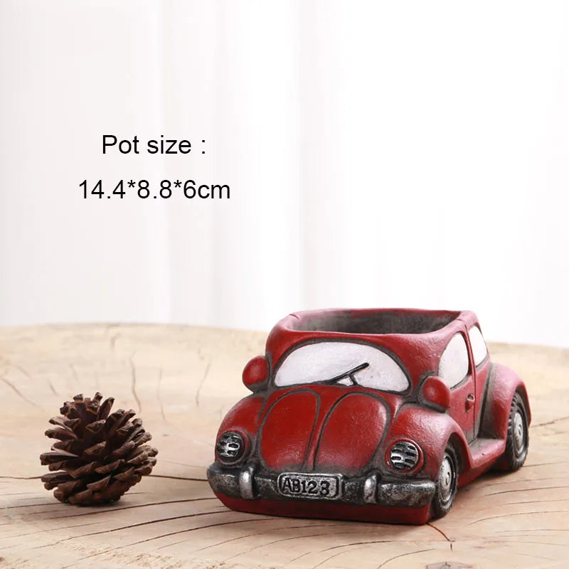 Car Flowerpot Silicone molds Car bus Design Garden plant potted Concrete Pot Mold Homemade Cement flowerpot mold tools